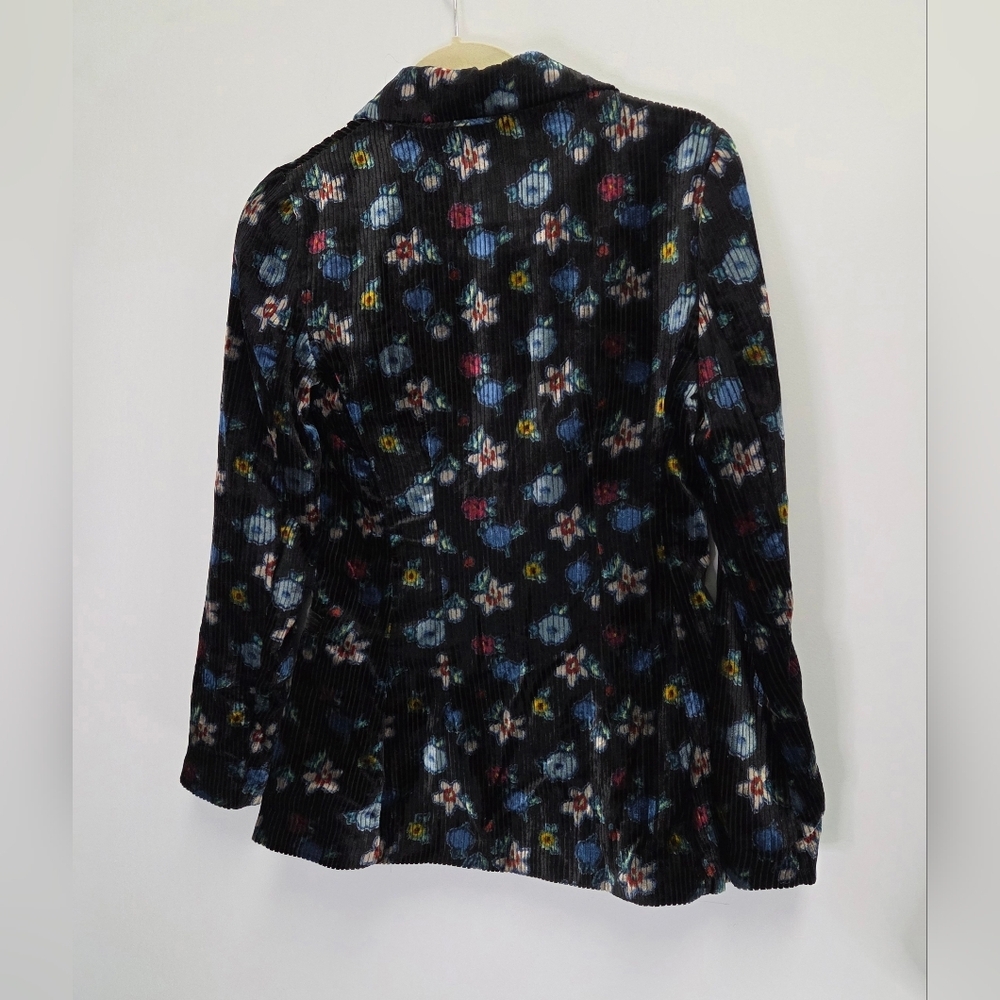 Anthropologie Ett:Twa Blooming Floral Velvet Blazer Jacket Size 0 - Picture 4 of 7